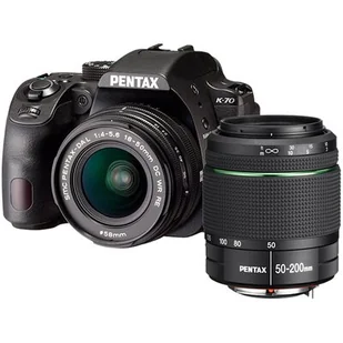 Pentax K-70 + 18-50 WR + 50-200 WR czarny - Aparaty Cyfrowe - miniaturka - grafika 1