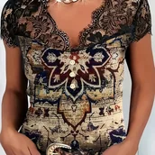 Body - TEMU Europejski i Amerykaﾅгki Seksowny Top z Gﾅて冀okim Dekoltem w Koronkﾄ�, Krﾃｳtki Rﾄ冖aw Bodycon dla Kobiet - miniaturka - grafika 1