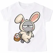 Koszulki dla dziewczynek - Śmieszka koszulka dla dziecka z zajączkiem na Wielkanoc - miniaturka - grafika 1