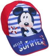 Czapki damskie - Czerwona, chłopięca czapka z daszkiem w paski Myszka Mickey Disney 54 cm - miniaturka - grafika 1