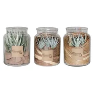 Sztuczne kwiaty - Kompozycja naturalna las w szkle 16 cm - miniaturka - grafika 1