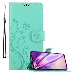 Cadorabo pokrowiec do Samsung Galaxy A52 (4G / 5G) / A52s pokrowiec ochronny w kolorze turkusowym pokrowiec ochronny pokrowiec na telefon komórkowy etui w kwiaty - Etui i futerały do telefonów - miniaturka - grafika 1
