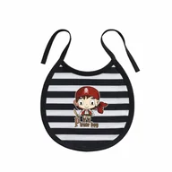 Śliniaki i fartuszki - Śliniak dziewczęcy BAWEŁNIANY w paski granatowy wiązany Captain Mike - miniaturka - grafika 1