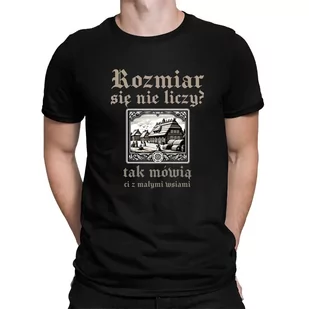 Rozmiar się nie liczy? tak mówią ci z małymi wsiami - męska koszulka dla fanów serialu 1670 Czarna - Koszulki męskie - miniaturka - grafika 1