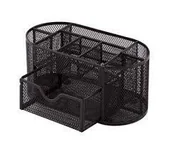 Przyborniki na biurko - Przybornik na biurko, 9 komor, czarny - miniaturka - grafika 1