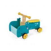Jeździki dla dzieci - Janod drewniany jeździk ze skrzynią Hipopotam - miniaturka - grafika 1