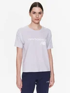 Koszulki i topy damskie - New Balance T-Shirt Stacked WT03805 Fioletowy Relaxed Fit - miniaturka - grafika 1