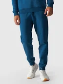 Spodnie męskie - Spodnie dresowe ze ściągaczem męskie 4FWMM00TTROM0943-46S Zielony - miniaturka - grafika 1