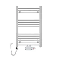 Rebison Grzejnik łazienkowy wodno-elektryczny TRM 800 biały, Zestaw termostatyczny - Zestaw biały, Szerokość - 400 mm, Grzałka elektryczna - Biała 600 w