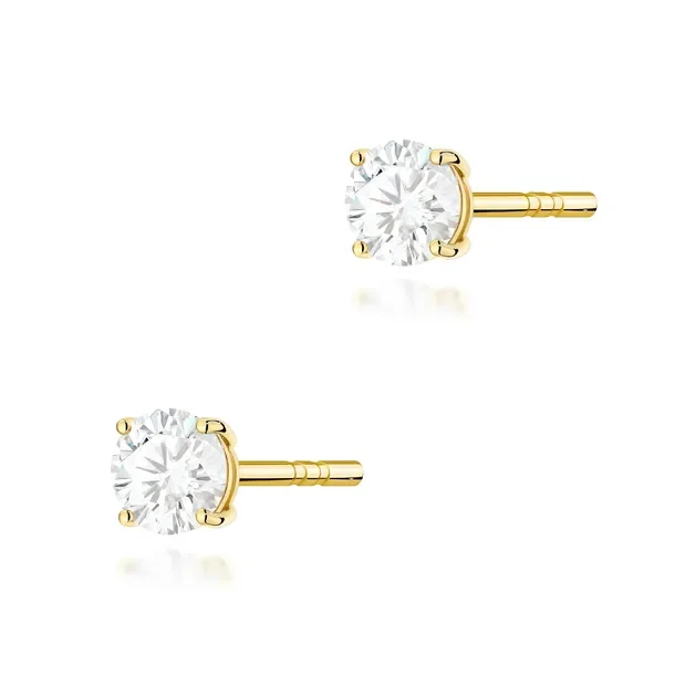 Kolczyki złote 585 z brylantami 0,30ct eleganckie klasyczne na prezent