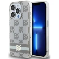 Etui i futerały do telefonów - Oryginalne Etui IPHONE 13 PRO MAX DKNY Hardcase IML Checkered Mono Pattern & Printed Stripes MagSafe (DKHMP13XHCPTSE) beżowe - miniaturka - grafika 1