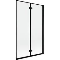 Parawany nawannowe - Mexen Mist parawan nawannowy 2-skrzydłowy prawy 110 x 150 cm, czarna ramka, czarny - 8A9-110-002-70-70-P - miniaturka - grafika 1