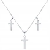 Biżuteria religijna - Naszyjnik CHOKER krzyże Srebro 925 krzyżyki - miniaturka - grafika 1