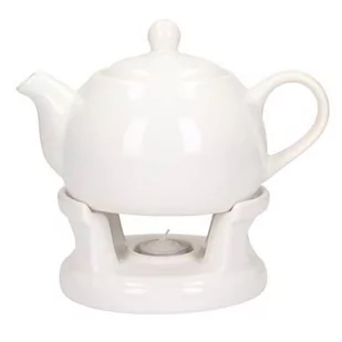 Bella Fiore BELLA FIORE DZBANEK Z PODGRZEWACZEM BIAŁY 1L ITALIAN DESIGNE 5631 5631 - Dzbanki i imbryki - miniaturka - grafika 1