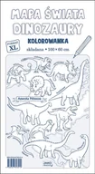 Literatura popularno naukowa dla młodzieży - Mapa świata Dinozaury Kolorowanka XL - miniaturka - grafika 1