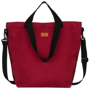 Czerwona torebka damska PETERSON duża miejska modna do ręki lub na ramię odpinany szeroki pasek kieszonki na suwak karabińczyk na klucze mieści A4 - Torebki damskie - miniaturka - grafika 1