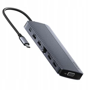 Anker USB-C Hub 14-in-1 Triple Display 1 x VGA 2 x HDMI 1 x Ehternet 1 x USB-C PD-IN 100W 1 x USB-C 1 x USB-A 1 x micro SD 1 x Audio gray A83890A1 - Huby USB - miniaturka - grafika 1