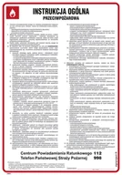 Instrukcje stanowiskowe BHP - DB001 INSTRUKCJA OGÓLNA PRZECIWPOŻAROWA, FN - FOLIA SAMOPRZYLEPNA; (245X350MM) - miniaturka - grafika 1