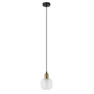 Lampy sufitowe - Italux Lamezia lampa wisząca 1-punktowa czarna PND-67594-1-BK+CL PND-67594-1-BK+CL - miniaturka - grafika 1