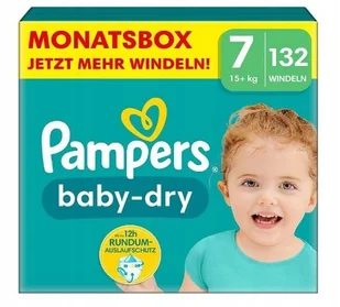 Pampers Pieluszki Baby Dry Rozmiar 7 waga15+ 132sz - Pieluchy - miniaturka - grafika 1