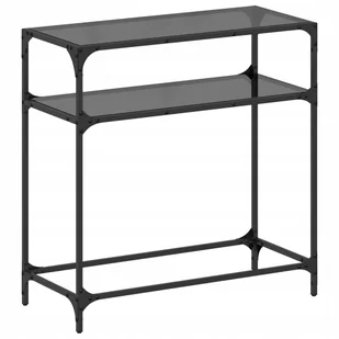 Stolik kawowy z czarnym, szklanym blatem, 80x35x81 - Konsole i sekretarzyki - miniaturka - grafika 1