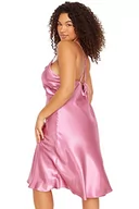 Piżamy damskie - Trendyol Damska koszula nocna Plus Size Midi Basic Relaxed Fit Woven Plus Size, suszona róża, 42, Suszona róża, 68 - miniaturka - grafika 1