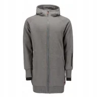 Bluzy męskie - Bluza długa męska bawełniana szara gruba kieszenie na zamek CUNA L - miniaturka - grafika 1