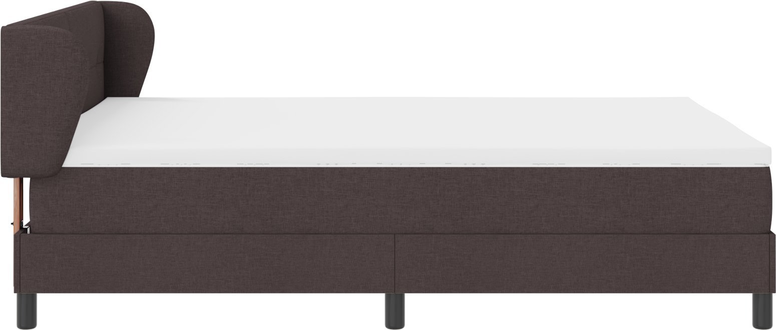 Łóżko kontynentalne vidaXL z materacem ciemny brąz 140x200 cm tkanina