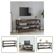 Szafki RTV - The Living Store szafka pod telewizor brązowa dąb 100x40x50 cm materiał drewnopochodny - miniaturka - grafika 1