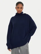 Swetry damskie - Kontatto Golf 3M0170 Granatowy Relaxed Fit - miniaturka - grafika 1