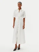 Sukienki - Fracomina Sukienka koszulowa FR25SD3006W52001 Biały Regular Fit - miniaturka - grafika 1