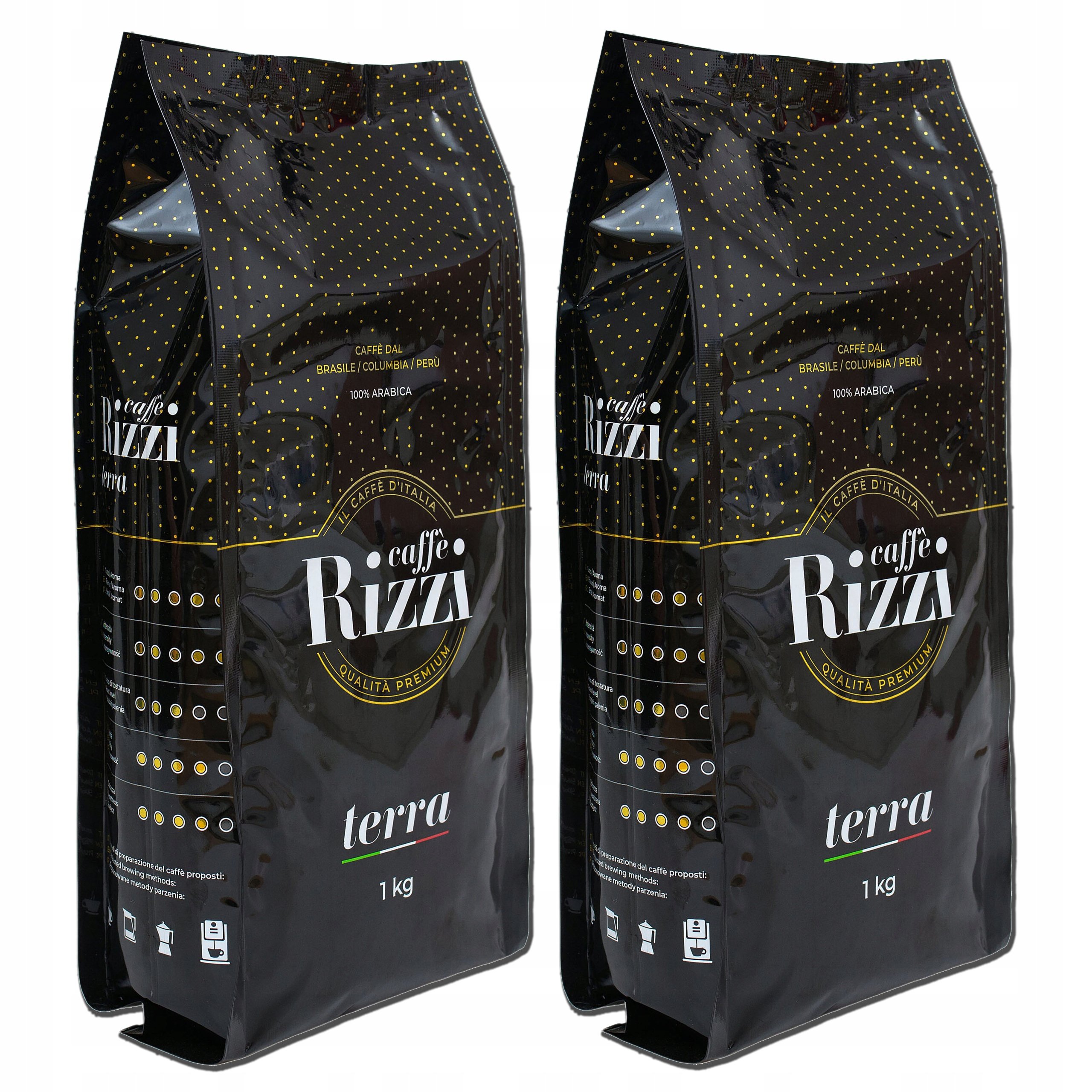 Kawa ziarnista 1kg Arabika caffe Rizzi Terra 2x1kg