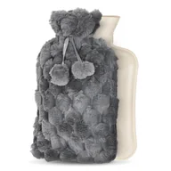 Termofory - 4Fizjo, termofor w pokrowcu, szary z pomponami, 2000 ml - miniaturka - grafika 1