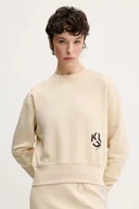 Bluzy damskie - Bluza damska Karl Lagerfeld Jeans beżowa z nadrukiem - KARL LAGERFELD - miniaturka - grafika 1