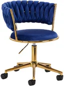 Meble kosmetyczne - 4rico krzesło obrotowe qs-gw01g aksamit granatowe - miniaturka - grafika 1