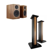 Głośniki i kolumny - Acoustic Energy AE300 głośnik podstawkowy + Stand stojak (komplet) orzech - miniaturka - grafika 1