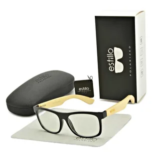 Drewniane okulary NERD z filtrem BLUE LIGHT korekcyjne do komputera EST-113K-1 - Okulary korekcyjne, oprawki, szkła - miniaturka - grafika 1