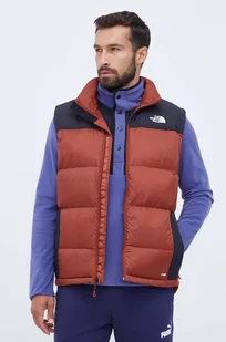 The North Face bezrękawnik puchowy męski kolor brązowy zimowy - Kamizelki męskie - miniaturka - grafika 1