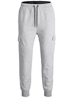 Spodenki męskie - JACK & JONES Męskie spodnie JPSTGORDON JJAIR Cargo Sweat Pants NB spodnie do biegania, Light Grey Melange, M, jasnoszary melanżowy, M - miniaturka - grafika 1
