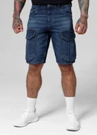 Spodenki męskie - Spodenki szorty jeans bojówki męskie Pitbull Longspur granatowe 32 - miniaturka - grafika 1