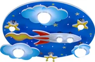 Lampy sufitowe - Lampy sufitowe LED lampa sufitowa Star Rocket żyrandol pokój dziecięcy lampa starlight drewno - miniaturka - grafika 1