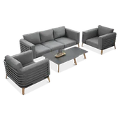 Meble ogrodowe - Komplet wypoczynkowy RADISSON CAFFE Grey - Furrore - miniaturka - grafika 1