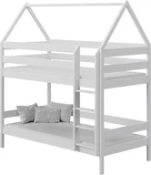 Łóżka dla dzieci i młodzieży - Elior Białe podwójne łóżko domek dla dzieci - Zuzu 3X 180x90 cm - miniaturka - grafika 1