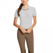 Koszulki jeździeckie - Ariat Koszulka PRIX POLO damska - heather grey - miniaturka - grafika 1