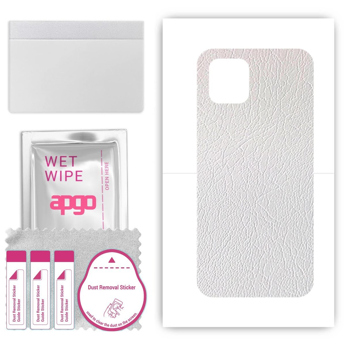 Folia naklejka skórka strukturalna na TYŁ do Samsung Galaxy A03 - Skóra Biała - apgo SKINS