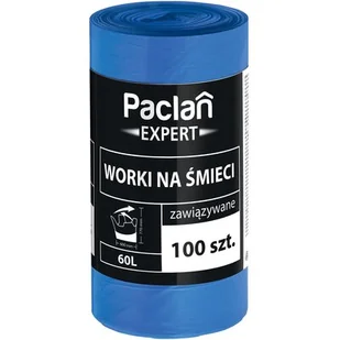 Paclan Expert EXPERT ZAWIĄZYWANE WORKI NA ŚMIECI 60L 100SZT Zakupy dla domu i biura! 137800 - Worki na śmieci - miniaturka - grafika 1