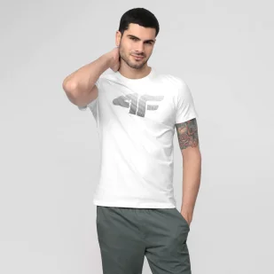 Męski t-shirt z nadrukiem 4F NOSD4-TSM302 - Koszulki sportowe męskie - miniaturka - grafika 1