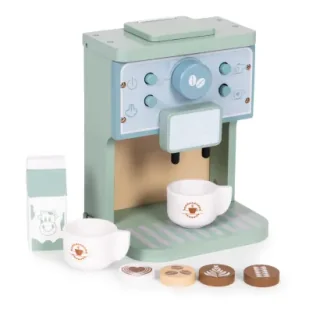 Drewniany ekspres do kawy dla dzieci zestaw baristy 8 elementów Ecotoys - Zabawki AGD - miniaturka - grafika 1