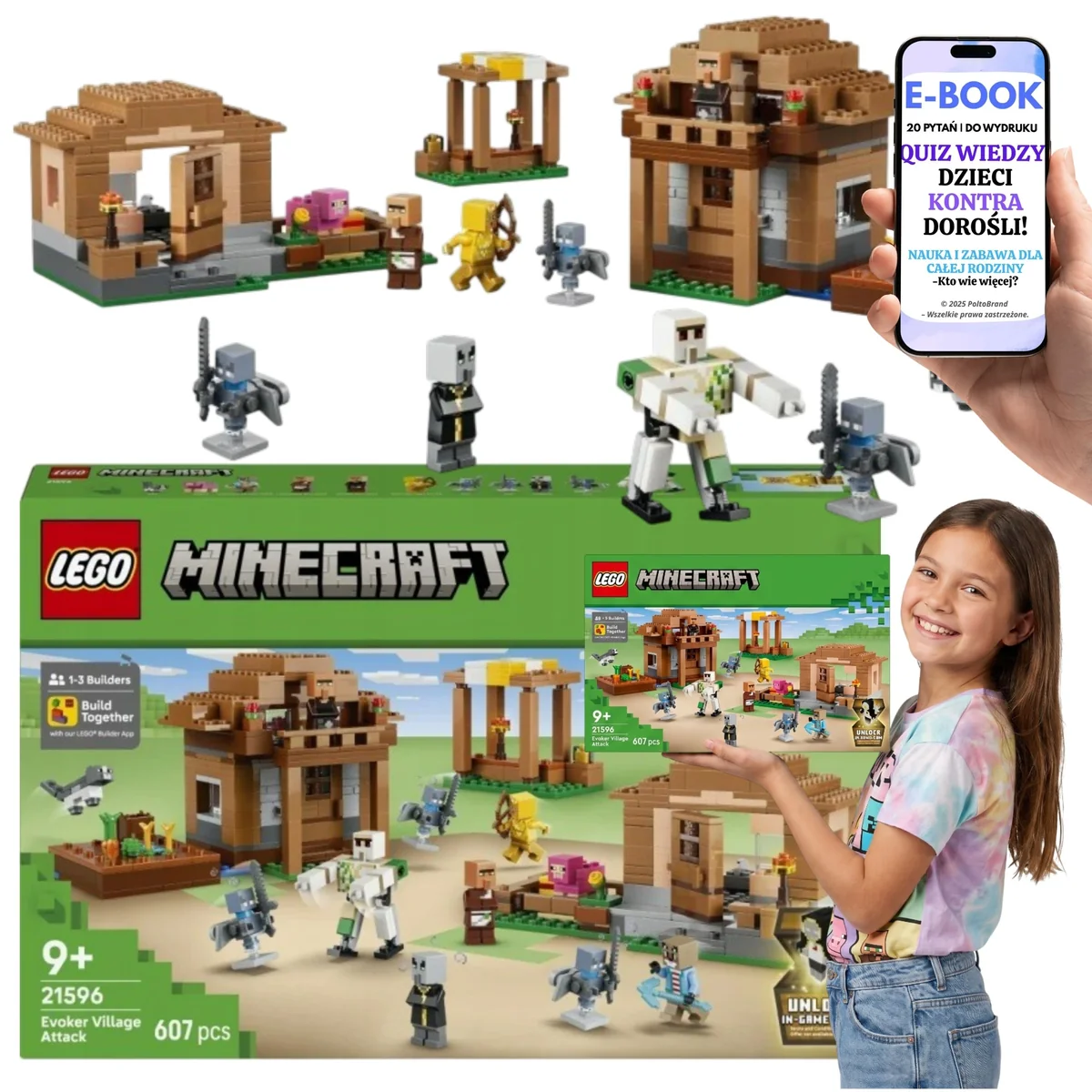 LEGO Minecraft 607el 11 Figurek Wioska 21596