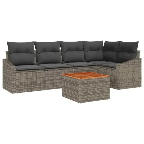 Zestaw Ogrodowy z Technorattanu, Stal, Szary, 55x55x37 cm, Modularny